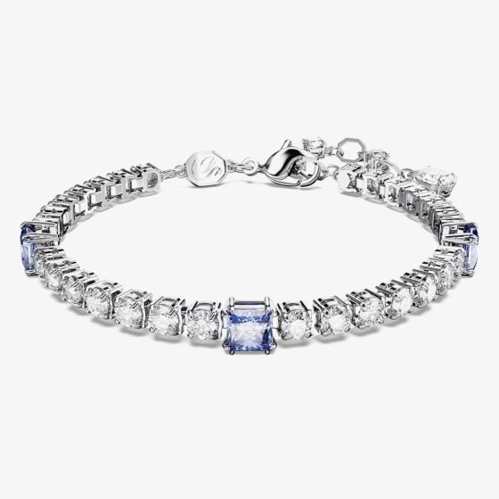 Swarovski Matrix Blue Mixed Cuts Tennis Rhodium Plated Bracelet 5666426 (M)