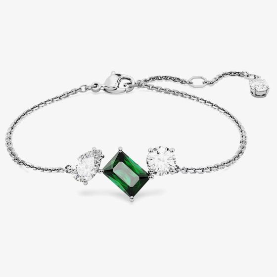 Swarovski Mesmera Green Mixed Cuts Rhodium Plated Bracelet 5668360 (M)