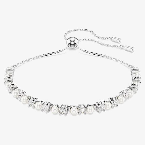 Swarovski Matrix Rhodium Plated Crystal Pearl Bracelet 5689633