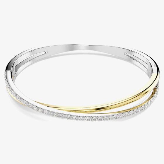 Swarovski Hyperbola Crossover Crystal Two Tone Bangle 5689720
