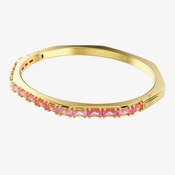 Swarovski Matrix Gold Plated Pink Crystal Bangle 5705791