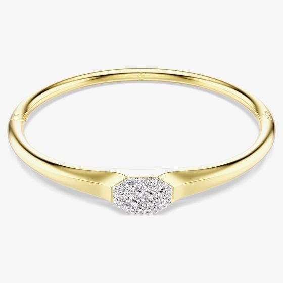 Swarovski Dextera Gold Tone Plated Round Cut Crystal Bangle 572459