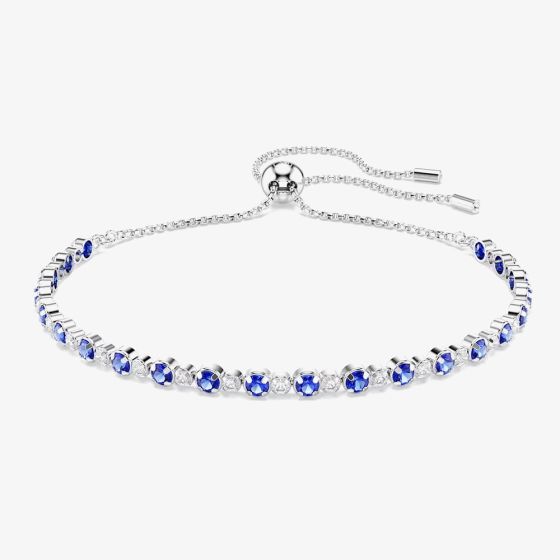 Swarovski Matrix Rhodium Plated Blue & White Zirconia Toggle Bracelet 5725854