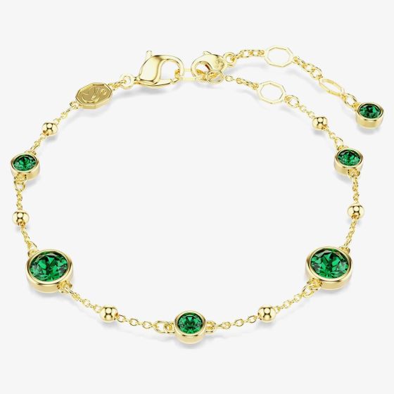 Swarovski Imber Gold Tone Plated Green Crystal Bracelet 5730676