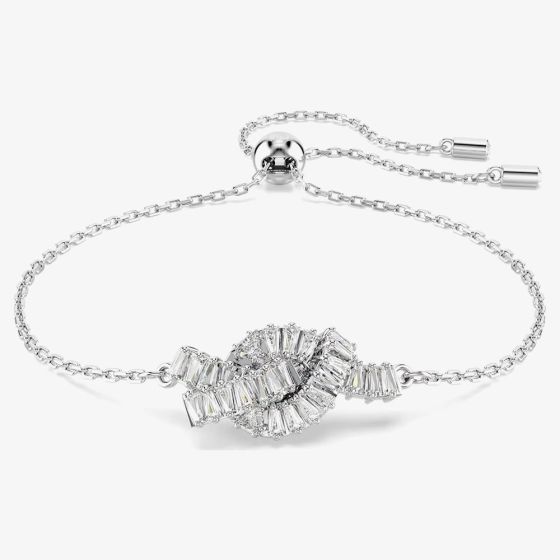 Swarovski Matrix Rhodium Plated White Zirconia Knot Bracelet 5731101