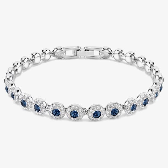 Swarovski Una Angelic Rhodium Plated Blue Crystal Tennis Bracelet 5733401