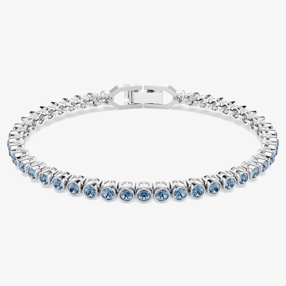 Swarovski Imber Rhodium Plated Blue Crystal Tennis Bracelet 5734239