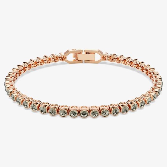 Swarovski Imber Rose Gold Tone Plated Black Crystal Tennis Bracelet 5734240
