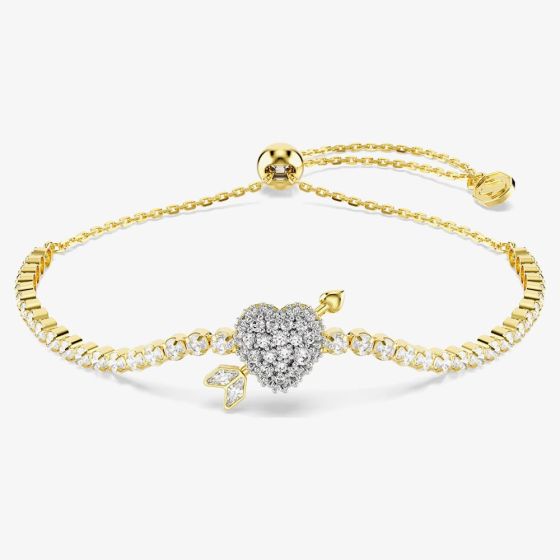 Swarovski Idyllia Gold Tone Plated Arrow Heart Bracelet 5744061