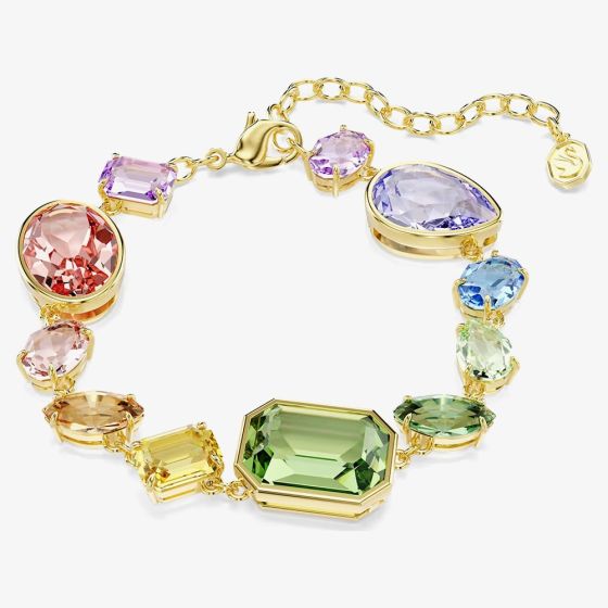 Swarovski Gema Gold Tone Plated Multicoloured Crystal Bracelet 5737453 (M)