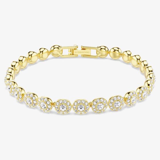 Swarovski Una Angelic Gold Tone Plated White Crystal Bracelet 5749386