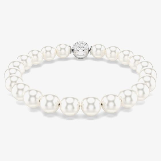 Swarovski Matrix Rhodium Plated White Crystal Pearl Bracelet 5747747
