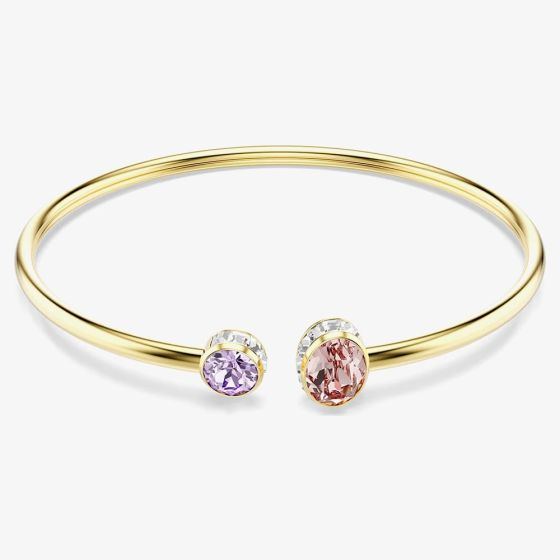 Swarovski Chroma Gold Tone Plated Mixed Cut Crystal Bangle 5738475