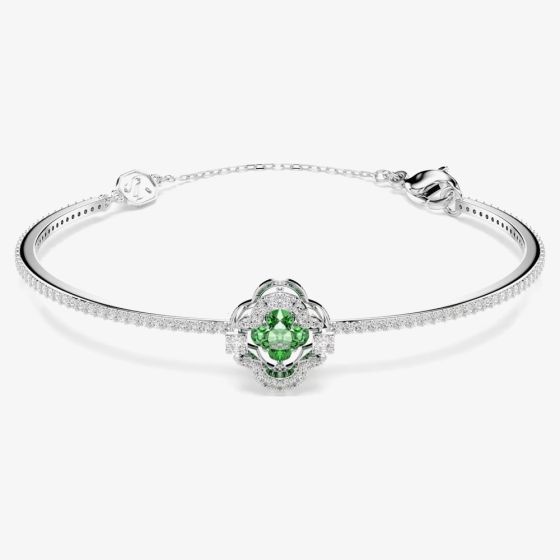 Swarovski Una Angelic Rhodium Plated Clover Bangle 5757791
