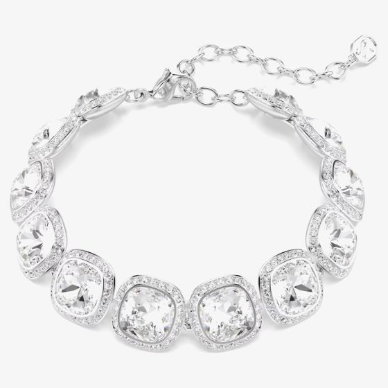 Swarovski Una Angelic Rhodium Plated Cushion Multi Halo Bracelet 5751558