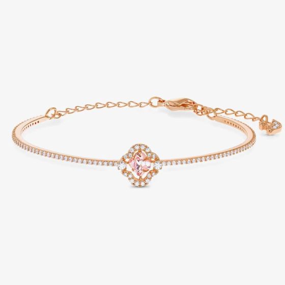 Swarovski Sparkling Dance Rose Gold Tone Pink and White Crystal Bangle 5516476 M