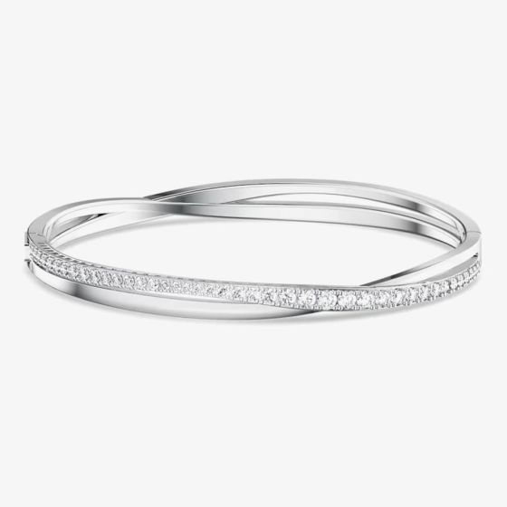 Swarovski Twist Cross Over White Crystal Bangle 5565210