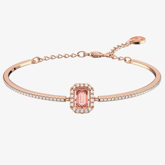 Swarovski Millenia Rose Gold Tone Plated Pink & White Crystal Bangle 5620555