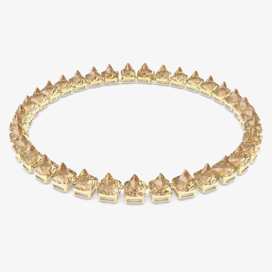 Swarovski Chroma Gold Tone Plated Spike Crystal Necklace 5613679