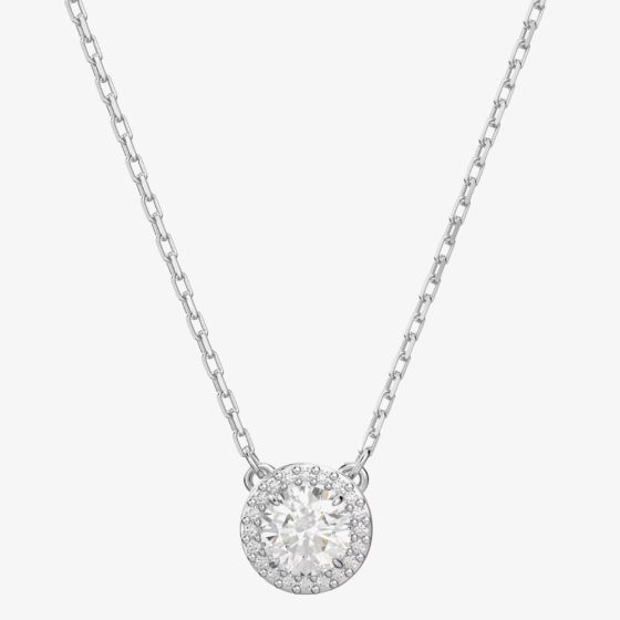 Swarovski Ladies Constella Rhodium-Plated Halo Necklace 5636264