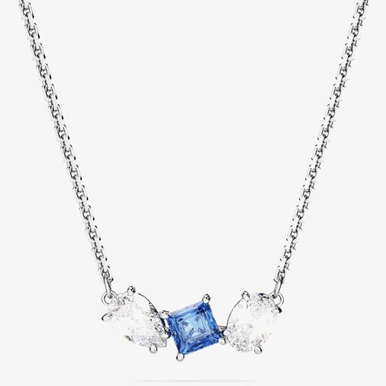Swarovski Mesmera Blue Mixed Cuts Rhodium Plated Necklace 5668276