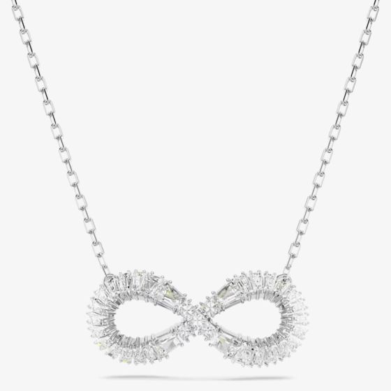 Swarovski Hyperbola Rhodium Plated White Infinity Necklace 5679434