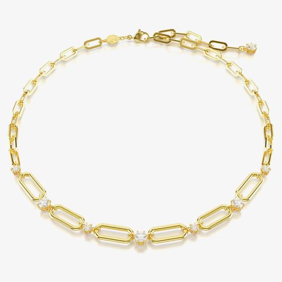 Swarovski Dextera Gold Tone Plated Large Link Chain Necklace 5683354