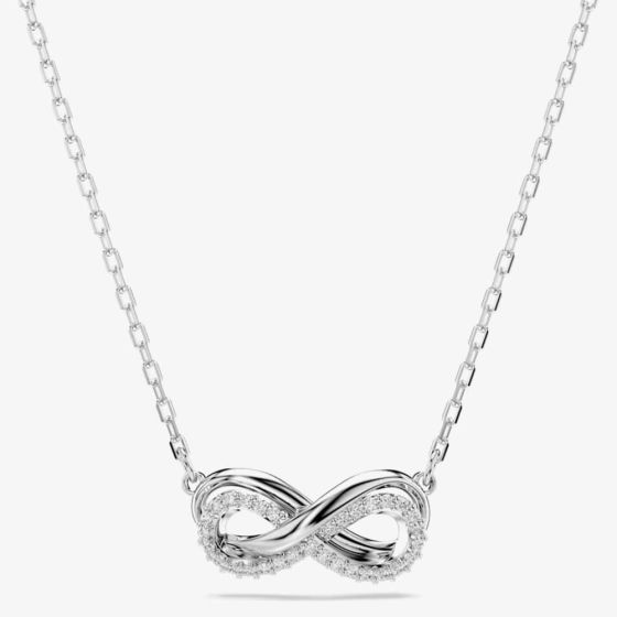 Swarovski Hyperbola Rhodium Plated White Infinity Necklace 5687265