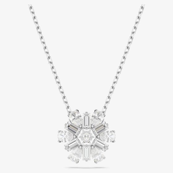 Swarovski Idyllia Rhodium Plated Crystal Snowflake Necklace 5691484