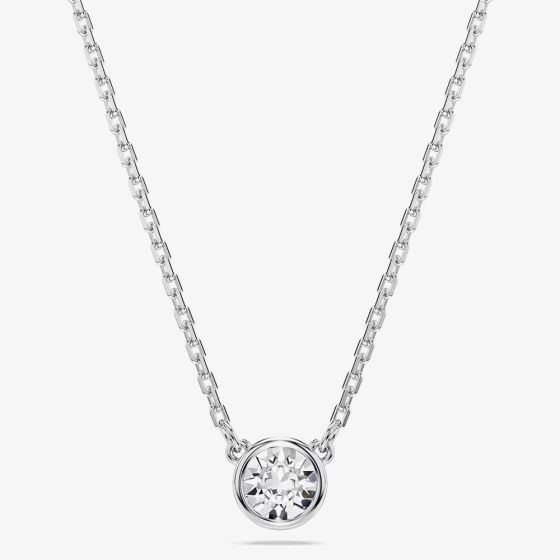 Swarovski Imber Rhodium Plated White Round Necklace 5696039