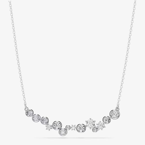 Swarovski Constella Rhodium Plated Mixed Cut White Crystal Necklace 5722473