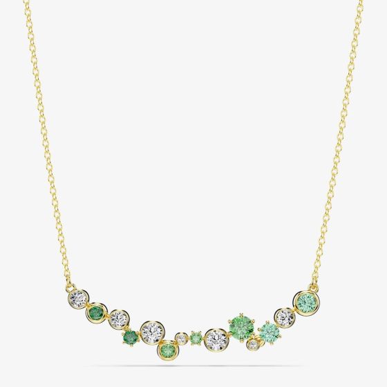 Swarovski Constella Gold Tone Plated Green & White Crystal Necklace 5732247