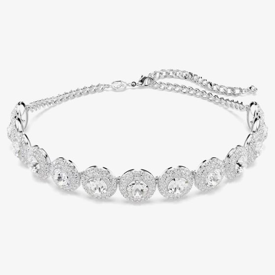 Swarovski Una Rhodium Plated White Crystal Choker Necklace 5733194