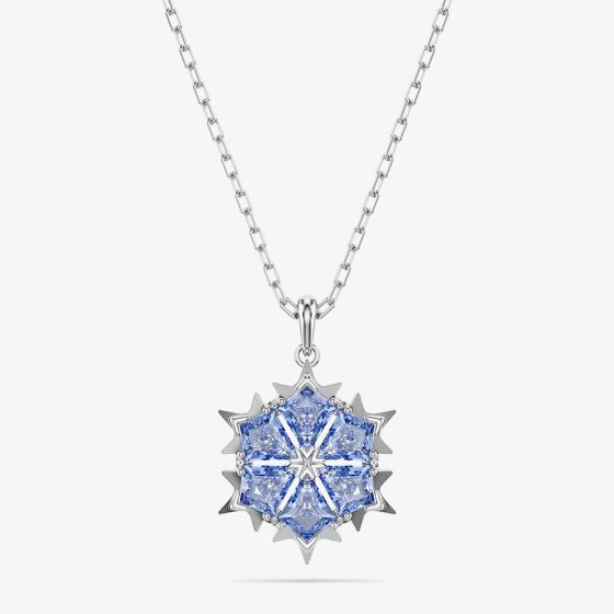 Swarovski Magic Rhodium Plated Blue Zirconia Snowflake Pendant Necklace 5735399