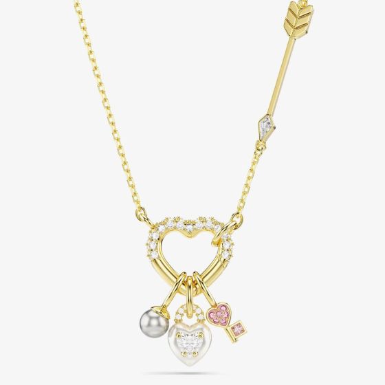 Swarovski Idyllia Gold Tone Plated Mixed Crystal Heart Necklace 5737290