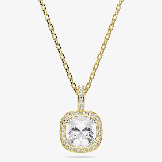 Swarovski Una Angelic 18ct Yellow Gold Cushion Cut Halo Pendant 5764761