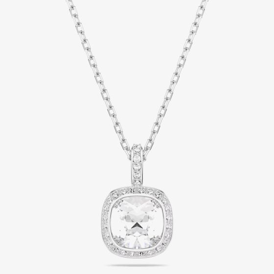 Swarovski Una Angelic Rhodium Plated Cushion Cut Halo Pendant 5754340