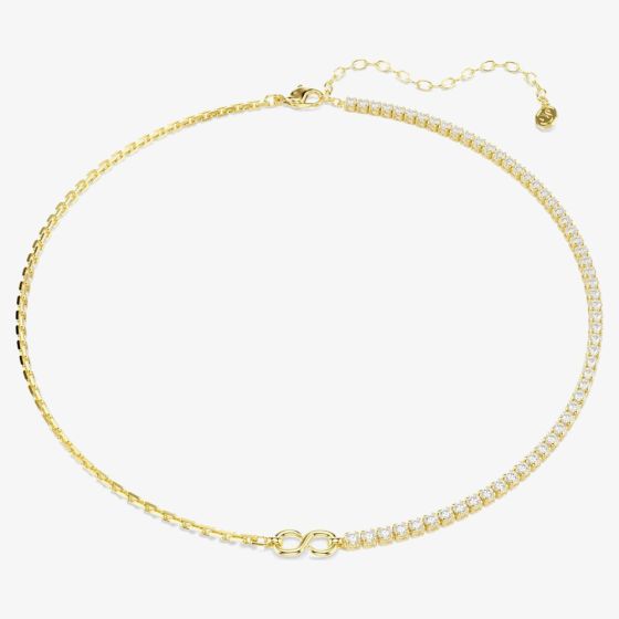 Swarovski Matrix 18ct Yellow Gold Plated Half Tennis Necklace 5747717
