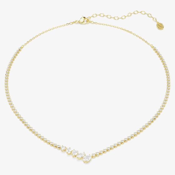 Swarovski Mesmera 18ct Yellow Gold Mixed Cut V Necklace 5747931