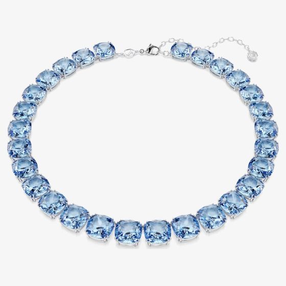 Swarovski Millenia Rhodium Plated Cushion Cut Blue Necklace 5760058
