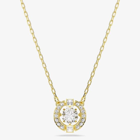 Swarovski Una Angelic 18ct Yellow Gold Round Cut Halo Pendant 5758061