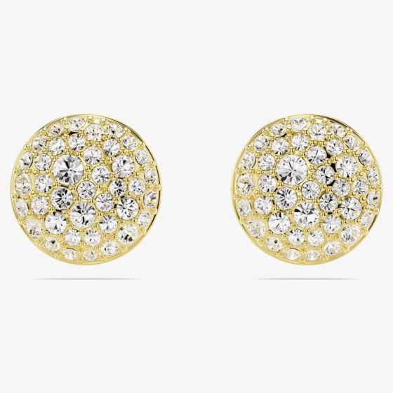 Swarovski Meteora Gold Plated White Crystal Stud Earrings 5683444