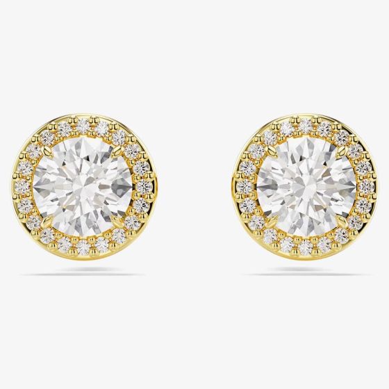 Swarovski Una Gold Tone Plated Halo Stud Earrings 5686637