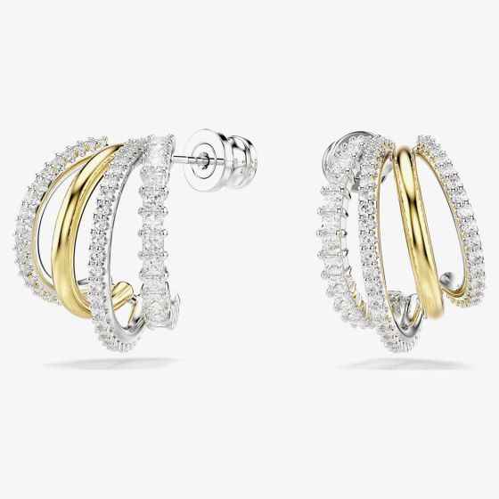 Swarovski Hyperbola Two Colour Mini Half Hoop Earrings 5689718