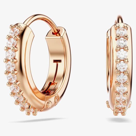 Swarovski Matrix Rose Gold Tone Plated Mini Hoop Earrings 5690669