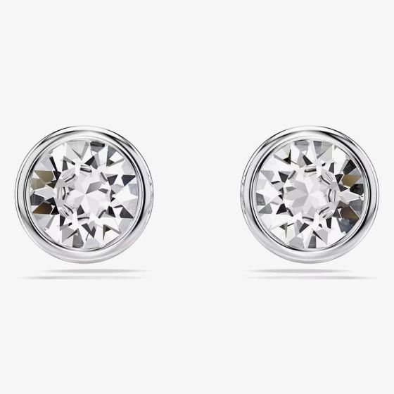 Swarovski Imber Rhodium Plated White Round Stud Earrings 5696073