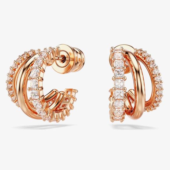 Swarovski Hyperbola Rose Gold Tone Plated Mini Half Hoop Earrings 5698702