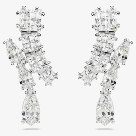 Swarovski Matrix Rhodium Plated Crystal Dropper Earrings 5700418