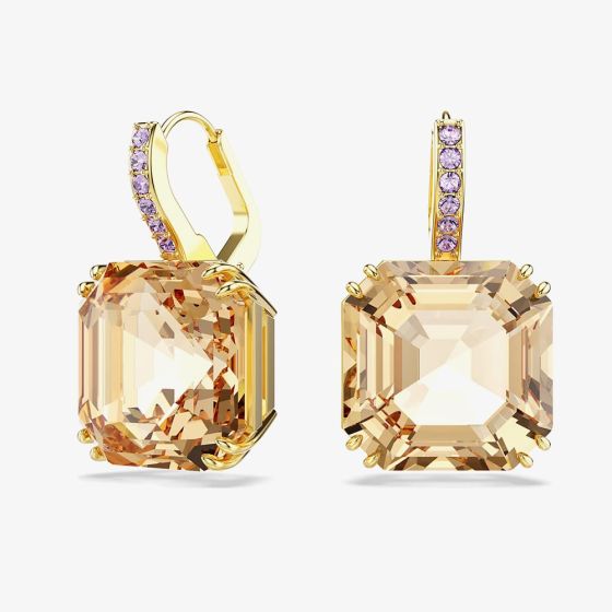 Swarovski Millenia Gold Tone Plated Caramel Crystal Drop Earrings 5725744