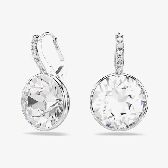Swarovski Millenia Rhodium Plated Round White Crystal Drop Earrings 5731149